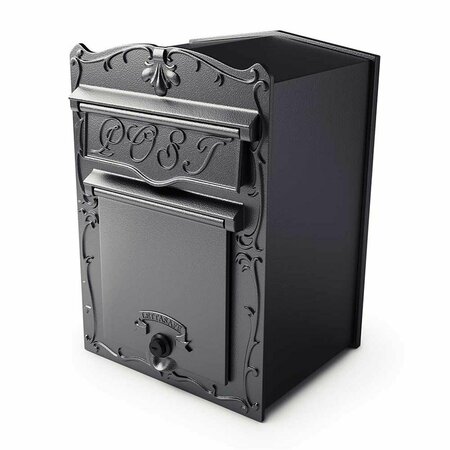 QUALARC 18 in. Kingsbury Front Retrieval Mailbox - Black LSF-LS03